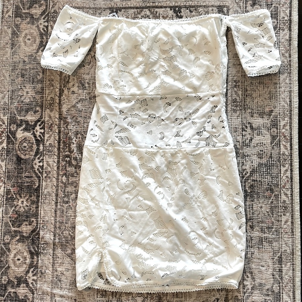 Some days lovin white lace mini dress size small